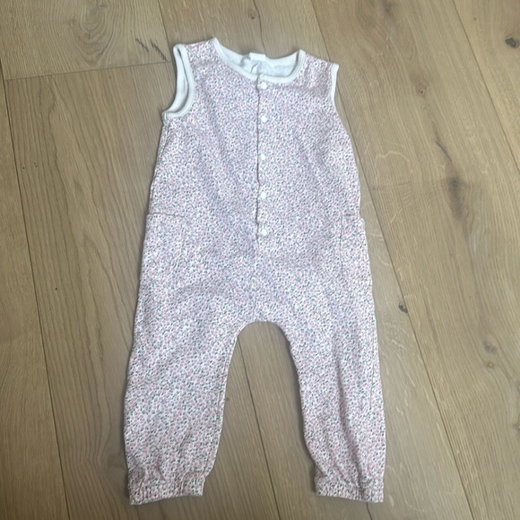 H&M cotton romper suit 1 1/2-2Y floral pink white - Picture 3 of 4